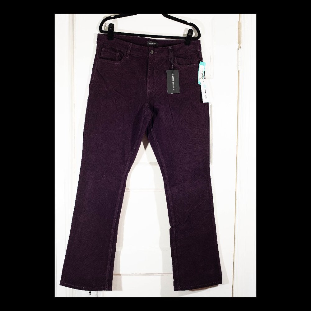 Prosperity Womens Sheila Dark Purple Corduroy Jeans Size 14 NWT